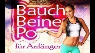 'Bauch Beine Po Training für Zuhause - 20 Min Workout für Anfänger - Ohne Springen - Knieprobleme'