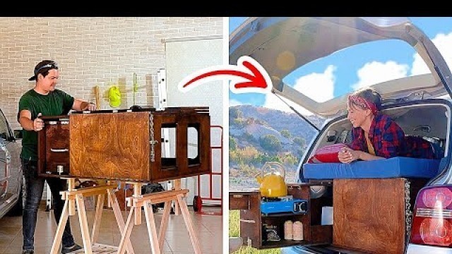 '33 Road Trip Hacks And Picnic Ideas || DIY Camping Comfort All-In-One Box!'