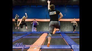 'Fitness class on trampolines at Sky Zone in Wallingford'