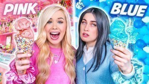 'PINK VS BLUE FOOD CHALLENGE WITH MY BEST FRIEND!'