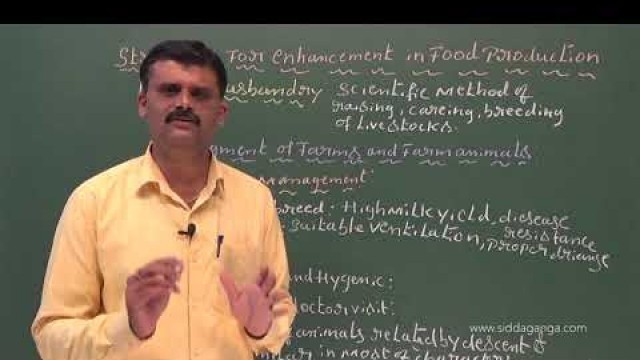 '2 PUC - BIOLOGY - STRATEGIES FOR ENHANCEMENT IN FOOD PRODUCTION - PART 1'