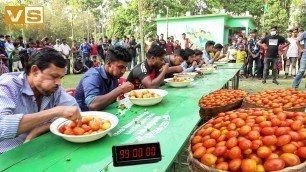 'লাল টমেটো খাওয়া প্রতিযোগিতা | Funny Food Eating Challenge | Village Show'