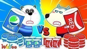 'Wolfoo Learns Colors with Red vs Blue Color Food Challenge for Kids   Wolfoo Family Kids Cartoon'