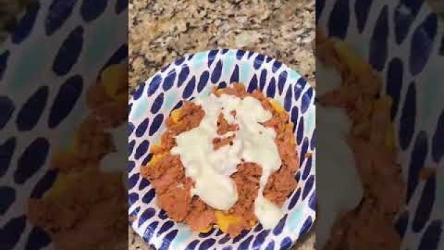 'Now let’s try my weird snack! Tuna, blue cheese and crackers! #food #foodreview #weirdsnacks #snack'