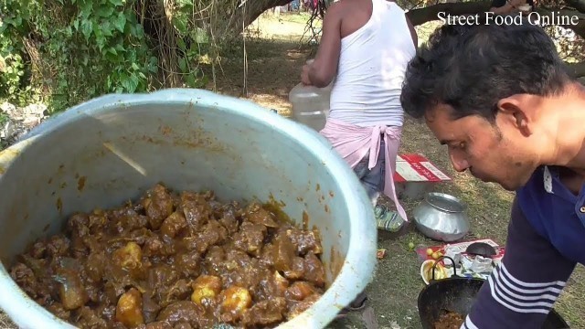 'Mutton Kasha Preparation in Sabuj Deep Picnic Spot Hooghly West Bengal | Street Food Online'