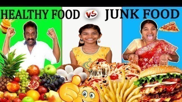 'JUNK FOOD vs HEALTHY FOOD Eating Competition | Funny Food Challenge | Foodies Family'