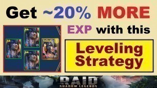 'Get  ~20% *MORE EXP* with this LEVELING STRATEGY for Champions & Food!.. (RAID: Shadow Legends)'