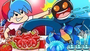 'Red vs Blue Food Challenge vs Boyfriend X Whitty | Friday Night Funkin\' Animation Mukbang'