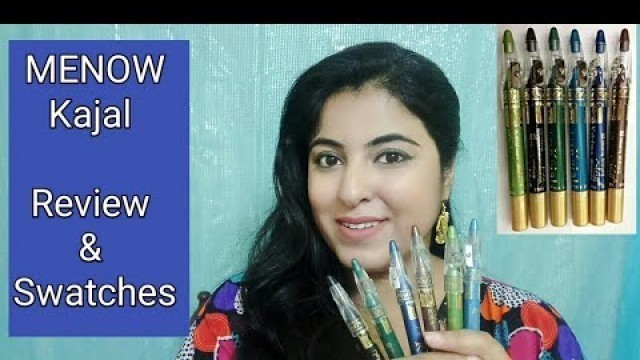 'Menow Dynamic Kajal Review & Swatches | Affordable makeup'