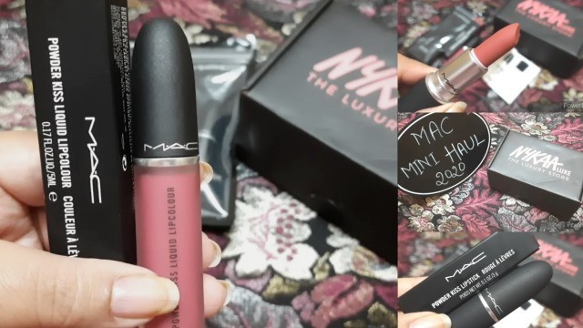 'MAC COSMETICS MINI HAUL || 2020 ||  GOT A FULL SIZE LIPSTICK \"FREE\" || NYKAA LUXE HAUL || MAC INDIA'