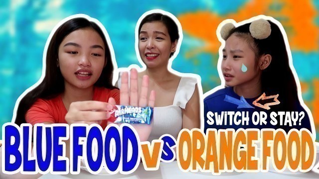 'MYSTERY BLUE FOOD SWITCH UP CHALLENGE | BLUE VS ORANGE FOOD | Aurea & Alexa'