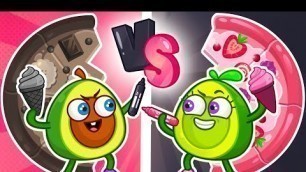 'Black vs Pink Food Challenge || Funny Stories for Kids by Pit & Penny 