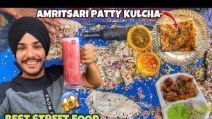 'Best Street Food *FOOD VLOGGER* Amritsari Patty Kulcha , Paneer Tikka , Rumali roti'