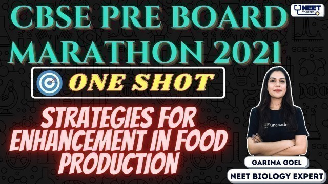 'NEET Toppers: CBSE Pre Board Marathon 2021 | Strategies for Enhancement in Food Production | Garima'