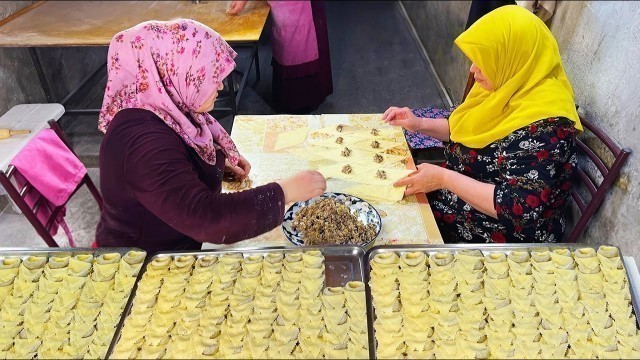 'Homemade Fried Dumplings. Delicious Uzbek National Food - Street Food Vlog'