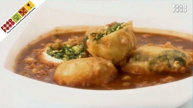 'Stuffed Egg Spinach Curry-Turban Tadka'