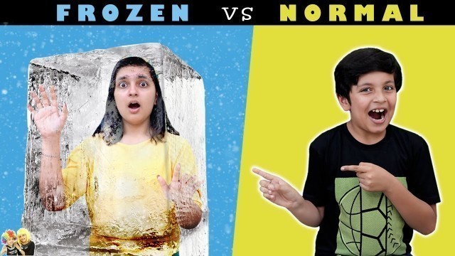 'NORMAL vs FROZEN | Summer Special |#Funny Eating Challenge | ASMR Eating | Aayu and Pihu Show'