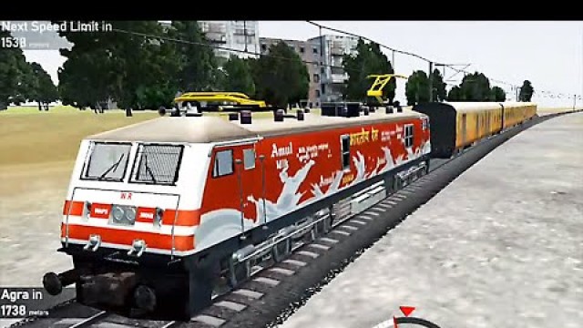 'Indian Train Simulator - AMUL Livery WAP-5 Tejas Express - Mathura to Agra (Ver 2021)'