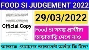 'Food SI Judgement Order Copy | Food SI Case Update | Food SI New Update | Food SI Case Update Today'