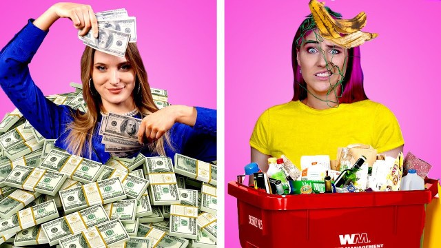 'RICH GIRL vs POOR GIRL! 11 Funny DIY Ideas || Awkward Moments & Funny Situations by Crafty Panda'