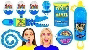 'Blue Food Challenge #3 | Eating only one color food for 24 hours by BooBoom Challenge'