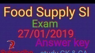 'PSC  FOOD SI EXAM ANSWER KEY(27/01/2019)'