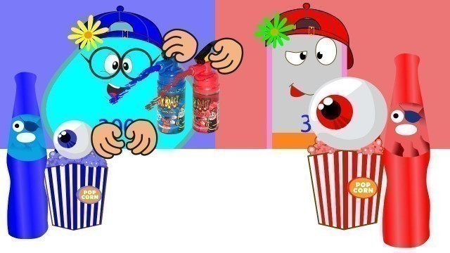 'Red Food VS Blue Food Challenge | Giant VS Tiny Eyeballs Jelly Mukbang | Asmr Mukbang Animation'