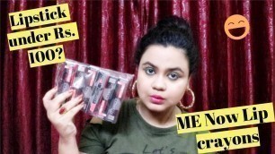 'Matte lipstick under Rs. 100 ? | MeNow Kissproof Lipsticks Swatches & Review'