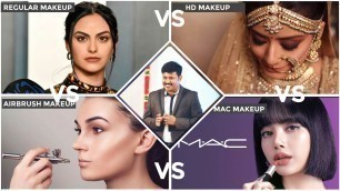 'Regular Makeup vs HD Makeup vs MAC Makeup vs AirBrush Makeup | Rajkrish |Detailed explanation|Tamil'