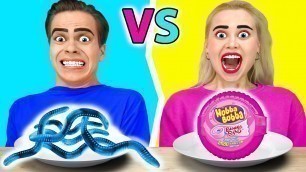 'PINK FOOD vs BLUE FOOD by Ideas 4 Fun Challenge'