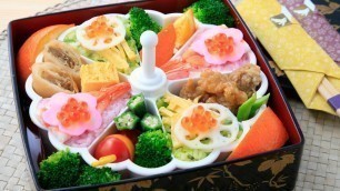 'ちらし寿司のケーキのようなお花見・行楽弁当 Picnic lunch as a cake of sushi【簡単かわいいキャラ弁レシピ】'