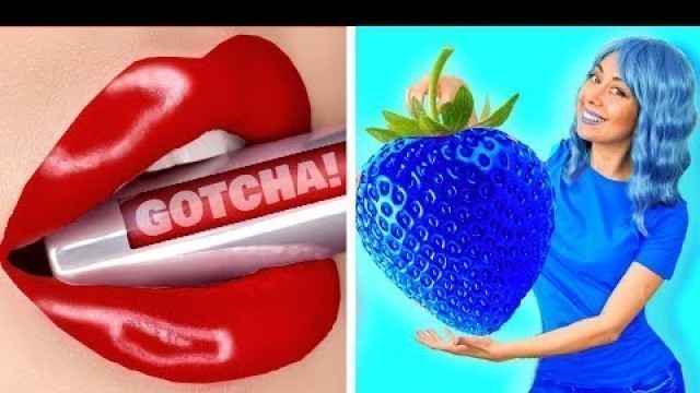 'RED VS BLUE FOOD CHALLENGE! Eating Best Food Only In One Color For 24 Hours by Gotcha! Yes'