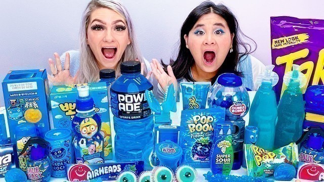 'EATING ONLY ONE FOOD COLOR FOR 24 HOURS | LAST TO STOP MUKBANG BLUE CANDY WINS BY SWEEDEE'