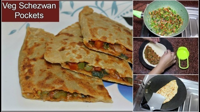 'Picnic/Lunch Box Recipe - Veg Schezwan Pockets/Parathas'