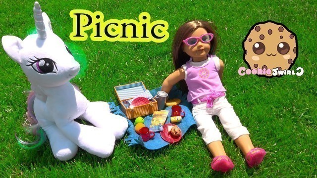 'Outside Picnic with American Girl Doll + My Little Pony Princess Celestia - Cookieswirlc'