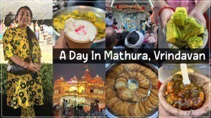 'A Day in Vrindavan | Prem Mandir, Banke Bihari Temple, Food Vlog & More| UP Food Series Ep-8'