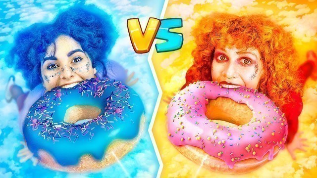 'Red Food VS Blue Food Challenge!'