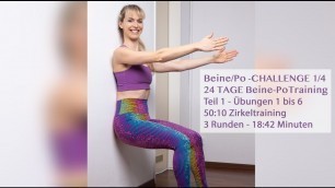 'Beine-Po-Challenge - Teil 1 - Übungen 1-6 - 24 Tage Beine - Po Training'