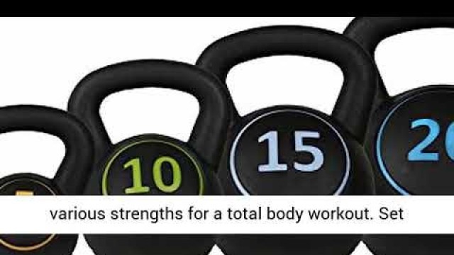 'Confidence Fitness Pro Vinyl Kettle Bell Weight Set - 4 Kettlebells 5lbs 10lbs 15lbs 20lbs'