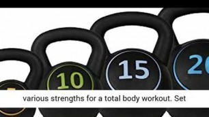 'Confidence Fitness Pro Vinyl Kettle Bell Weight Set - 4 Kettlebells 5lbs 10lbs 15lbs 20lbs'