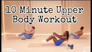 '10 Minute Upper Body Workout With Jasmine Blocker   POPSUGAR FITNESS'