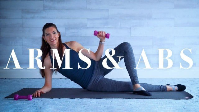 'Senior and Beginner Workout - ARMS & ABS on the Mat with light Dumbbells'