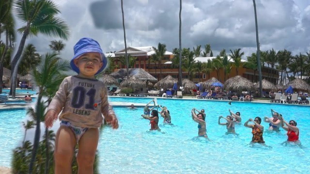 'Holidays in Dominica Day 6 Leo Fun Makes Aqua gym fitness in the pool with mom and dad'