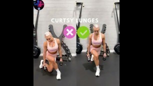 'Lauren Simpson Curtsy Lunges | Lauren Simpson  Workout | Lauren Simpson | Health Engineer'