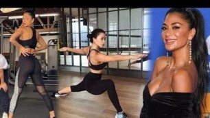 'Nicole Scherzinger shows off physique in bikini clad home workout'