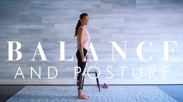 'Senior & Beginner Workout -  Balance & Posture Barre Exercises with light Dumbbells'