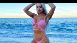 'LAUREN  SIMPSON HOT BLONDE FEMALE FITNESS MODEL WORKOUT | SUPER BEAST'