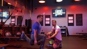 'Orangetheory Fitness Colorado Springs - dumbbell bench static lunge - leg strengthening'