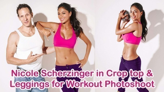 'Nicole Scherzinger in Crop top & Leggings for Workout Photoshoot'