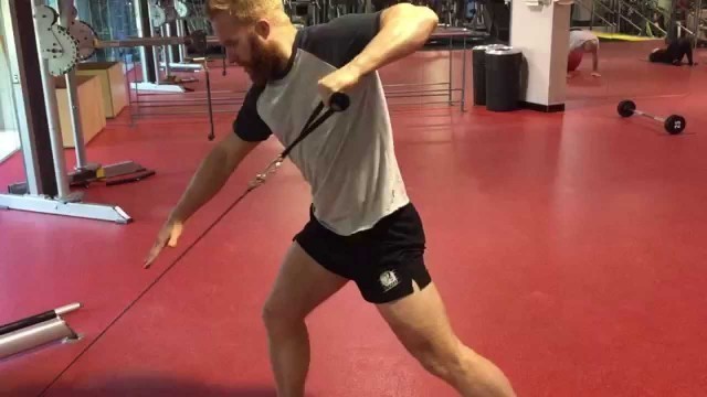 'Contralateral single arm low cable pull | Functional exercise'